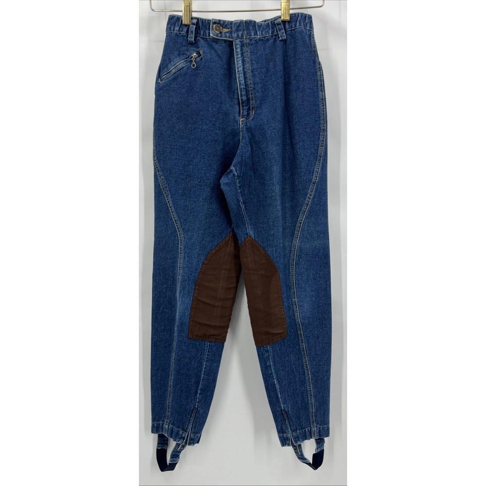 Liz Wear Vintage 80s Stirrup Jodhpurs Jeans Size 8P Denim Made in USA‎